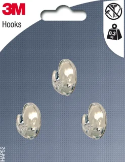 Best 3M 3 crochets adhésifs ovales en plastique cristal petit modèle