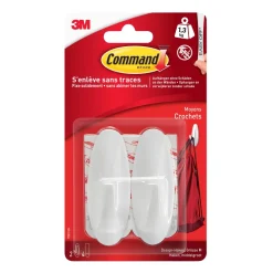 Clearance 3M 2 crochets en plastique design blanc moyen modèle