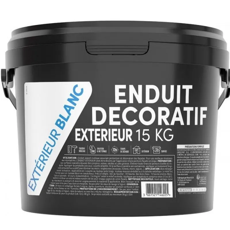 Sale Crépi pour surfaces extérieures 15 kg blanc
