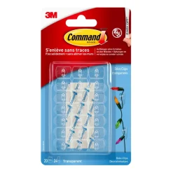 Sale 3M Déco clips transparents avec languettes transparentes