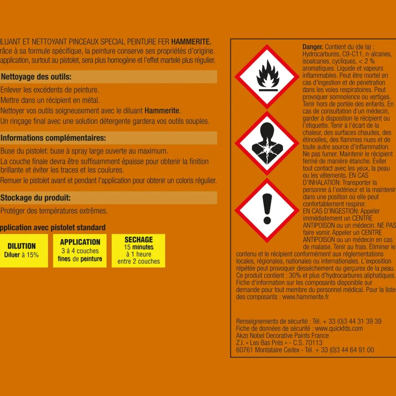 Outlet HAMMERITE Diluant et nettoyant pinceaux 0,25 L