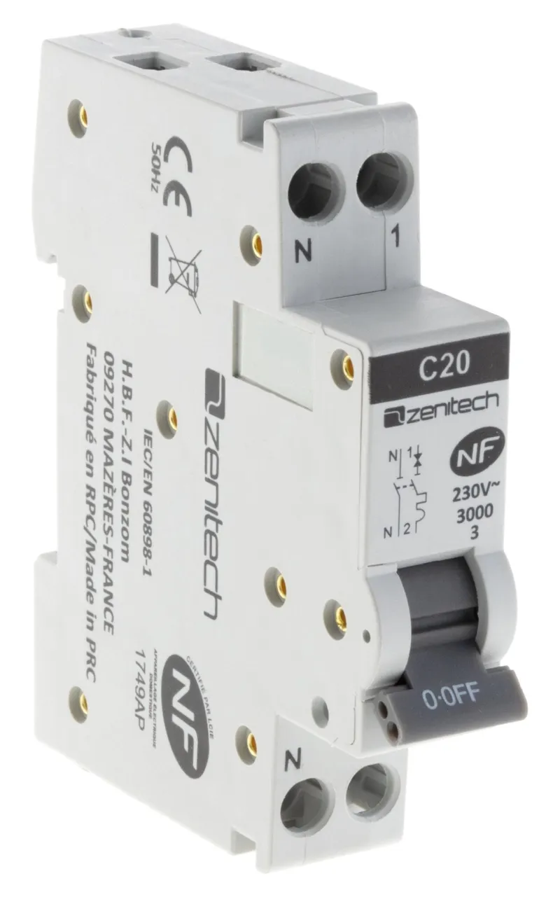 Best ZENITECH Disjoncteur phase neutre 3kA 20a