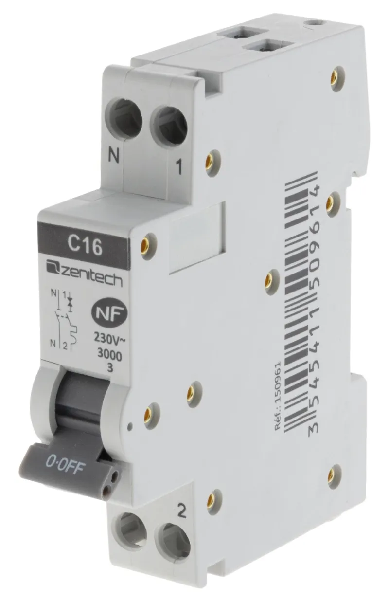 Discount ZENITECH Disjoncteur phase neutre 3kA 16A