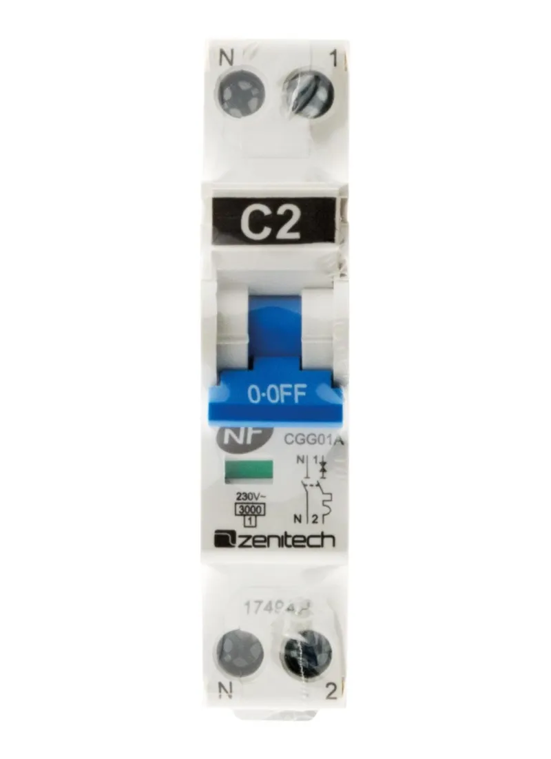 Sale ZENITECH Disjoncteur phase neutre 3kA 2A