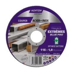 Clearance NORTON Disque de tronçonnage 115 x 1 x 22.23 mm pour acier et inox