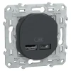 SCHNEIDER Double chargeur Ovalis USB A+C anthracite