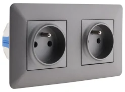 New ZENITECH Double prise push artezo titan câblée + boîte 2 postes