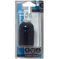 New TIBELEC Douille bakélite E27 noire à support équerre