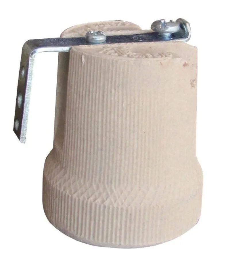 Sale TIBELEC Douille E27 porcelaine + support équerre