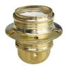 TIBELEC Douille métal E27 double bague finition acier laitonné
