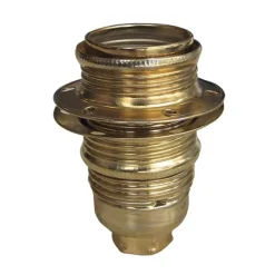 TIBELEC Douille métal E14 double bague finition acier laitonné