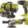 Discount RYOBI Duo perceuse-visseuse à percussion + meuleuse 18V