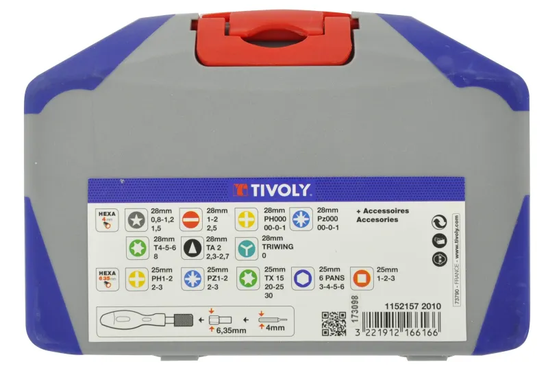 Clearance TIVOLY Embouts hexa 6,35 - 4mm 46 pièces