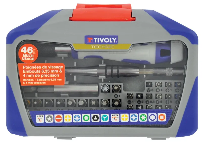 Clearance TIVOLY Embouts hexa 6,35 - 4mm 46 pièces