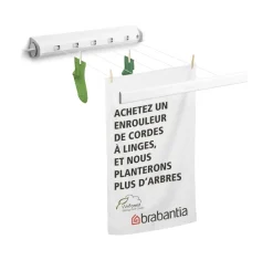 Clearance Enrouleur de cordes à linge 22m blanc