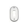 Hot Entrée de clé ovale 40x21,4mm zamak nickelé mat