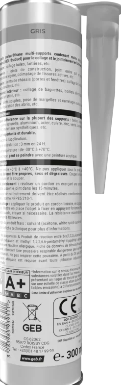 New GEB Exthane colle joint 300 ml gris