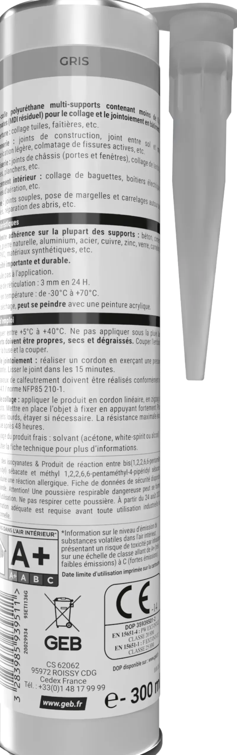 New GEB Exthane colle joint 300 ml gris