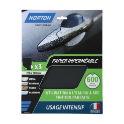 Hot NORTON Feuille de ponçage imperméable 230x280mm G600 (x3)