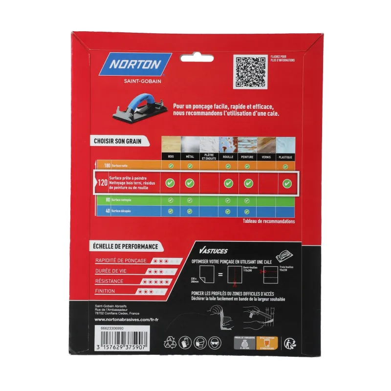 Online NORTON 3 Feuilles abrasives Super Flexibles 230x280 Grain 120
