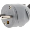 Online ZENITECH Fiche mâle latérale 2 pôles + terre gris NF