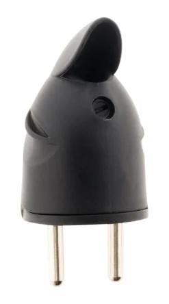 Sale ZENITECH Fiche mâle latérale 2 pôles + terre noir NF