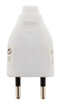 Hot ZENITECH Fiche mâle 2 pôles 6A blanc NF
