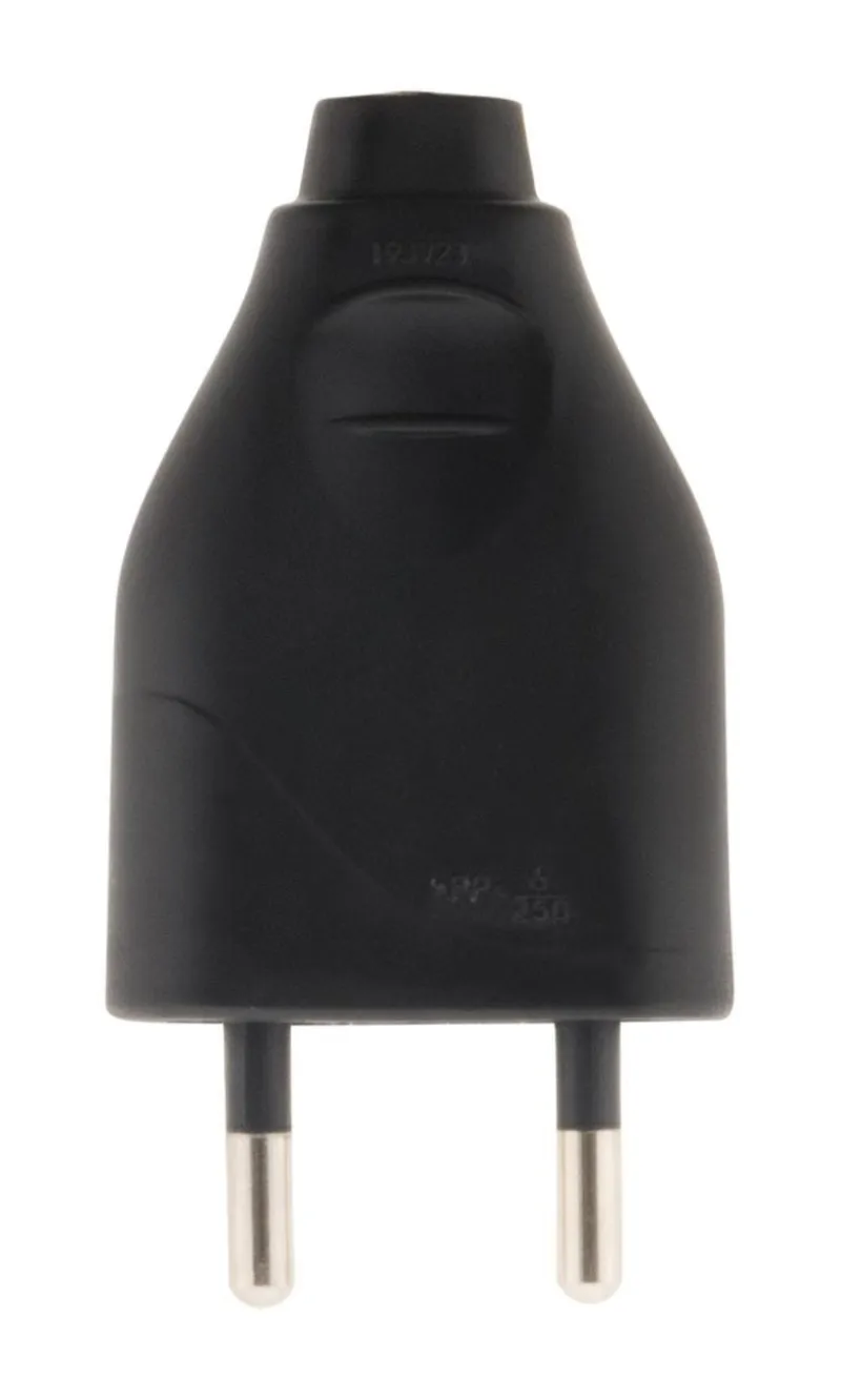 Discount ZENITECH Fiche mâle 2 pôles 6A noire NF