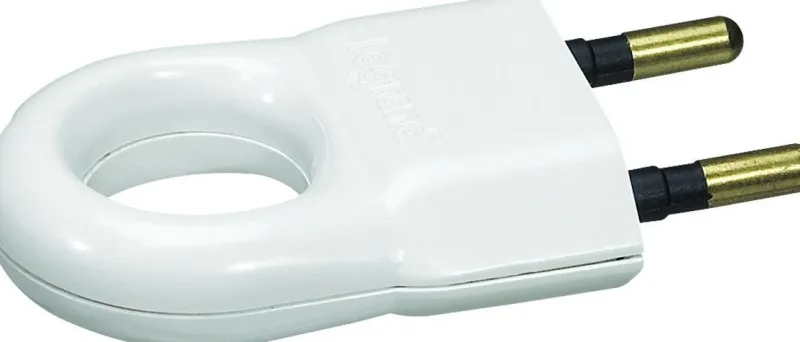 Hot LEGRAND Fiche 2 pôles 6A anneau plastique blanc