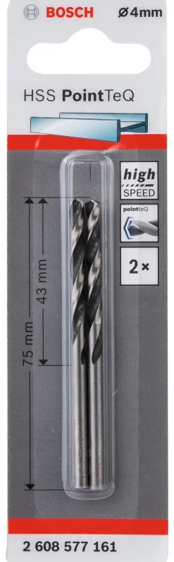 New BOSCH Foret hélicoïdal HSS PointTeQ 4 mm