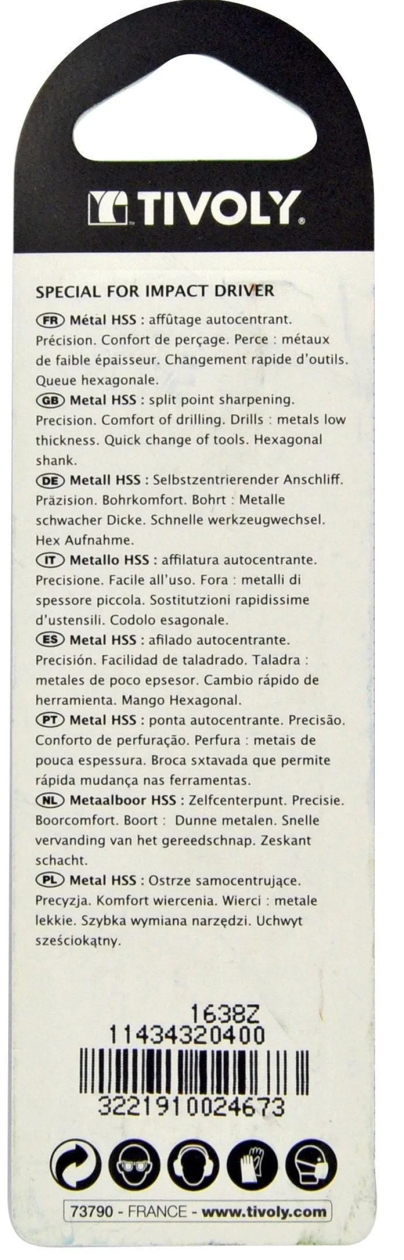 Clearance TIVOLY Foret à métaux taillé meulé Shock Série HSS Ø3mm