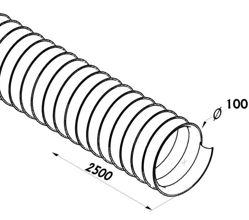 Clearance Gaine flexible en PVC grise Ø100mm x 5m