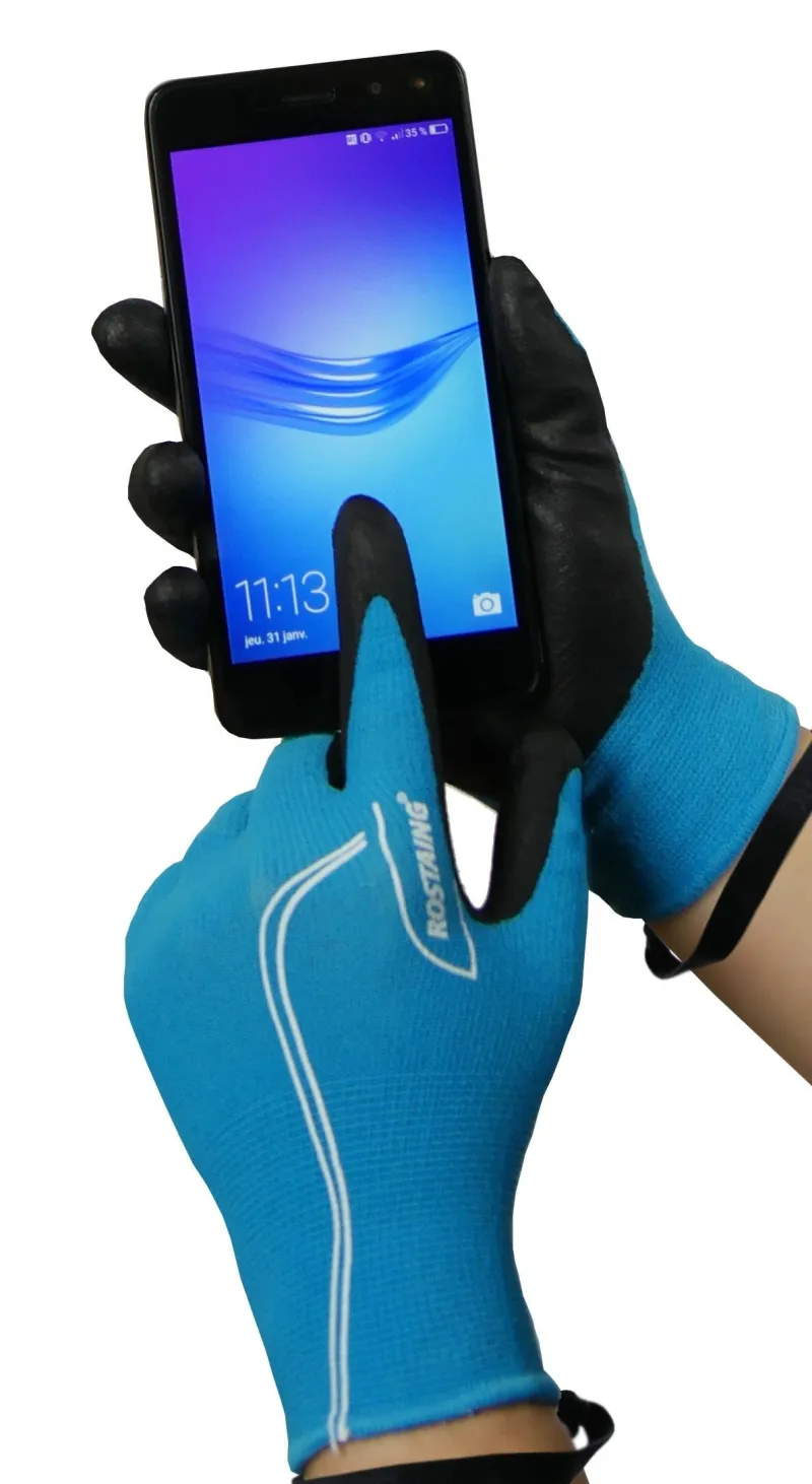 New ROSTAING Gants de jardinage/bricolage tactile pour ado Maxteen bleu