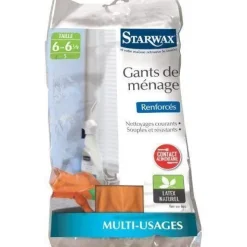 Hot STARWAX Gants de ménage renforcés en latex naturel multi-usages