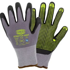 Sale SOLIDUR Gants de protection stretch grip gris - T9 (x12)