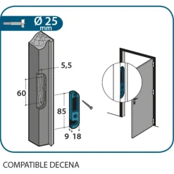 Best Gâche centrale à encastrer pour crémones Decena 84x18x9mm