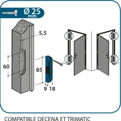Sale Gâche galet à encastrer pour crémones Decena 85x12x9mm