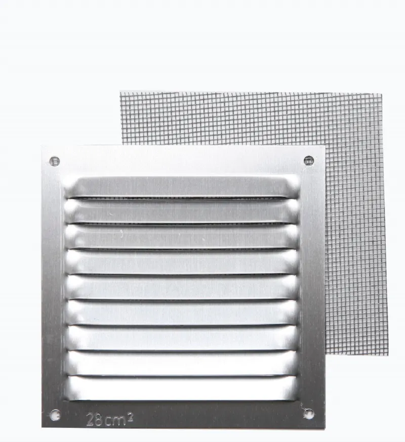 Clearance Grille en alu 0,8 mm anti-moustique gris 10x10 cm