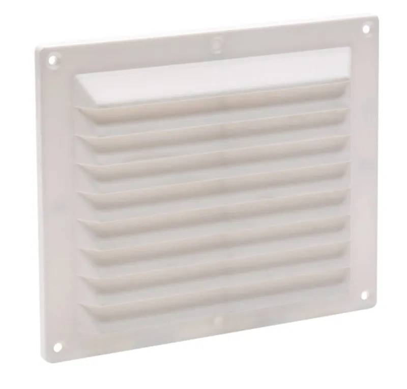New Grille à visser en ABS + anti-moustique blanc 14.6x17.5 cm