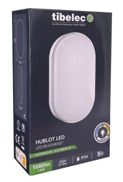 Discount TIBELEC Hublot ALUDRA LED ovale blanc 12W / 1080LM