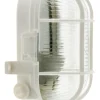 Clearance Hublot ovale blanc socle plastique grille de protection 60W