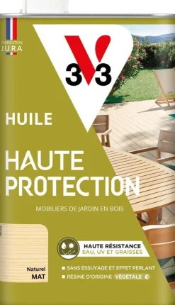 New V33 Huile mobilier bois ext haute protection naturel 1L