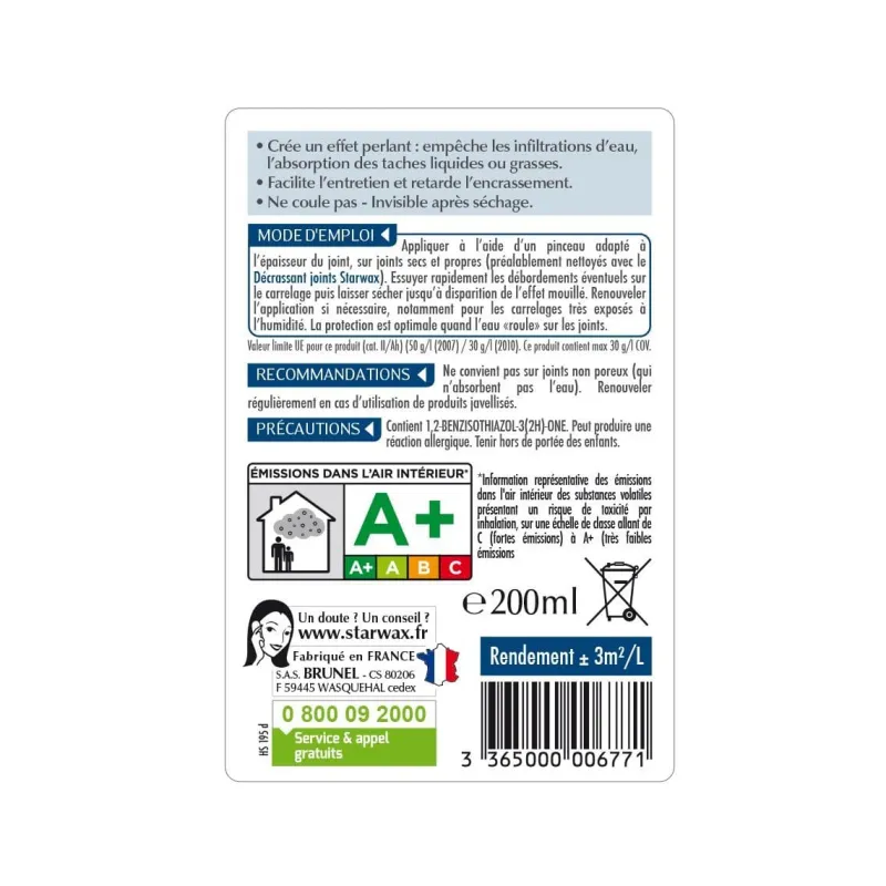 Discount STARWAX Imperméabilisant pour joints poreux 200ml