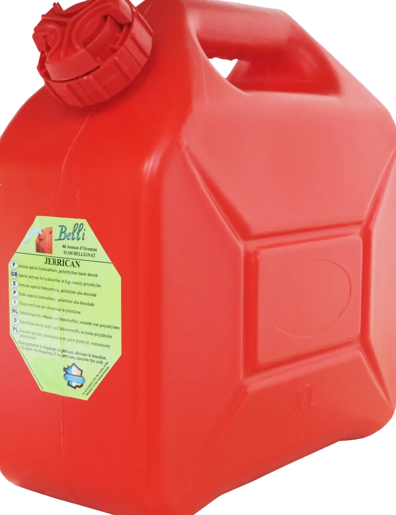 BELLI Jerrican à bec verseur 20 L rouge spécial hydrocarbures