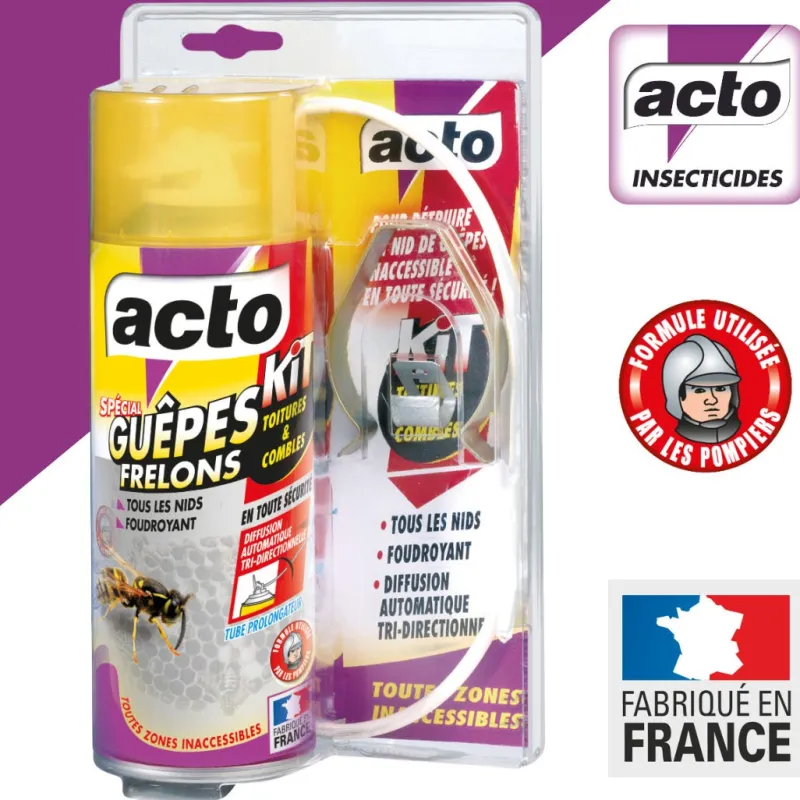 Discount ACTO Kit aérosol toitures et combles nids de guêpes/frelons 300ml