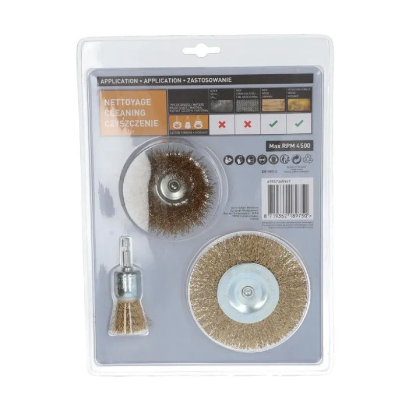 Hot NORTON Kit 3 brosses pour perceuse, coupe circulaire, embout