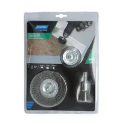 Clearance NORTON Kit 3 brosses pour perceuse, coupe circulaire, embout