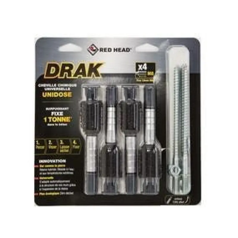 Clearance RED HEAD Kit de scellement chimique à expansion DRAK M8