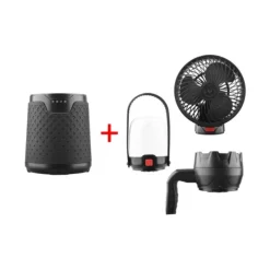 Clearance XANLITE Kit 3 en 1 - ventilateur, lampe torche et lanterne LED noir