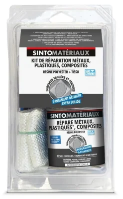 New SINTO Kit réparation résine 250ml + tissu 1/4m2